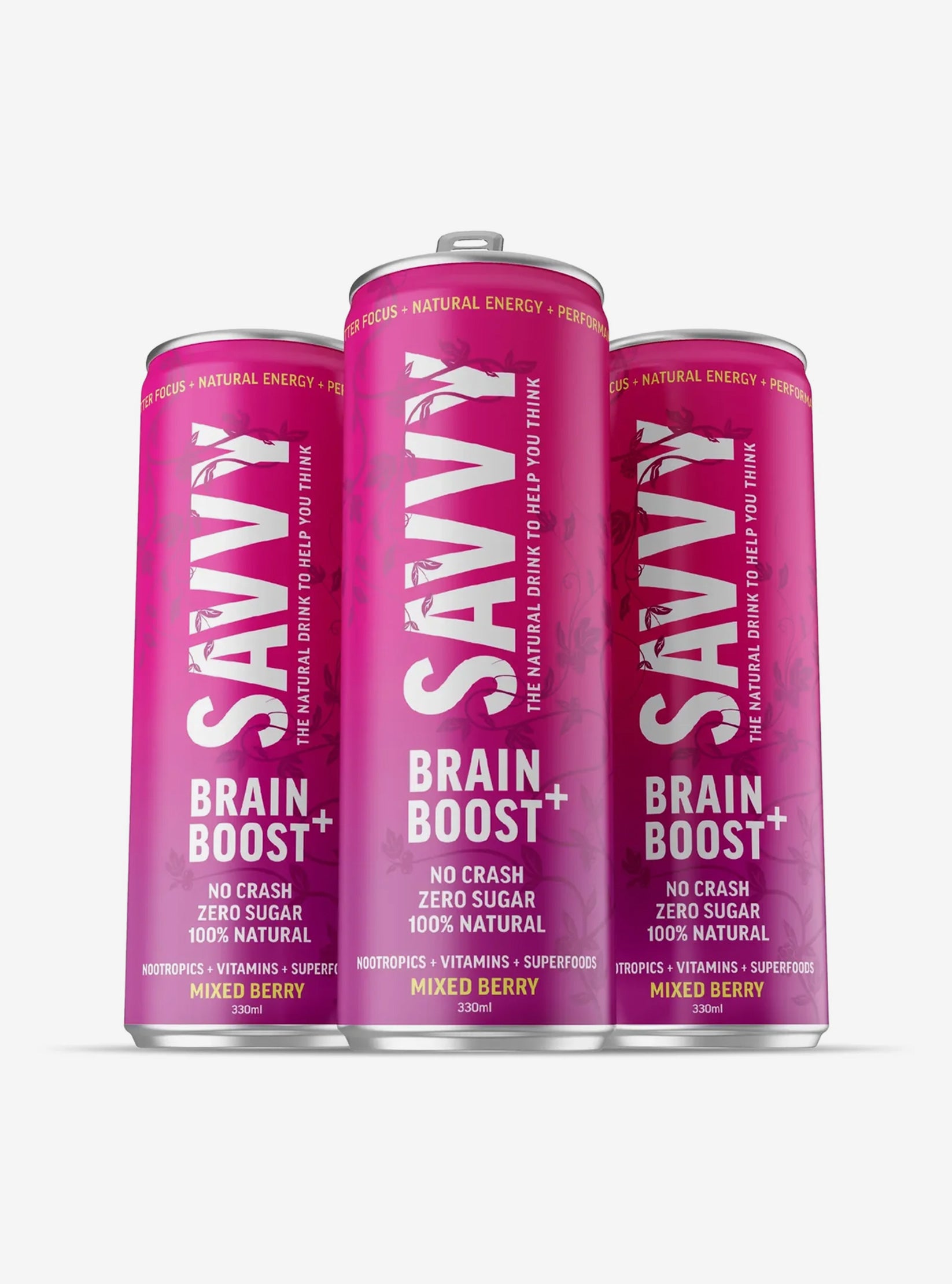 Savvy Brain Boost Mixed Berry 330ml Box of 12