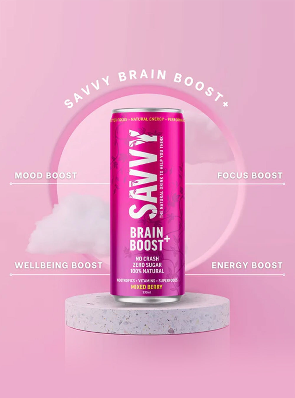 Savvy Brain Boost Mixed Berry 330ml Box of 12