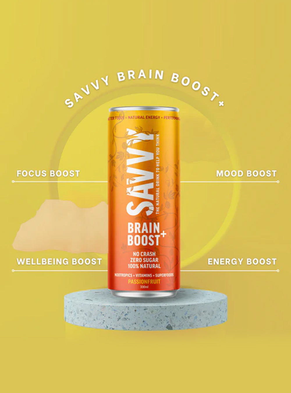 Savvy Brain Boost Passionfruit 330ml Box of 12