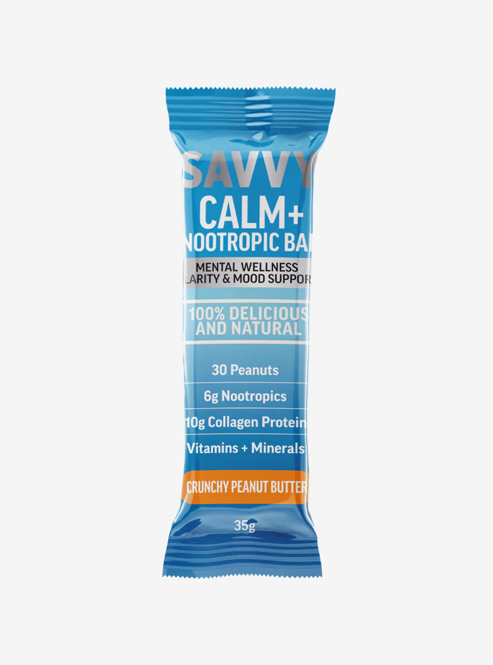 SAVVY CALM+ BAR (Peanut Butter) 35g  1 bar