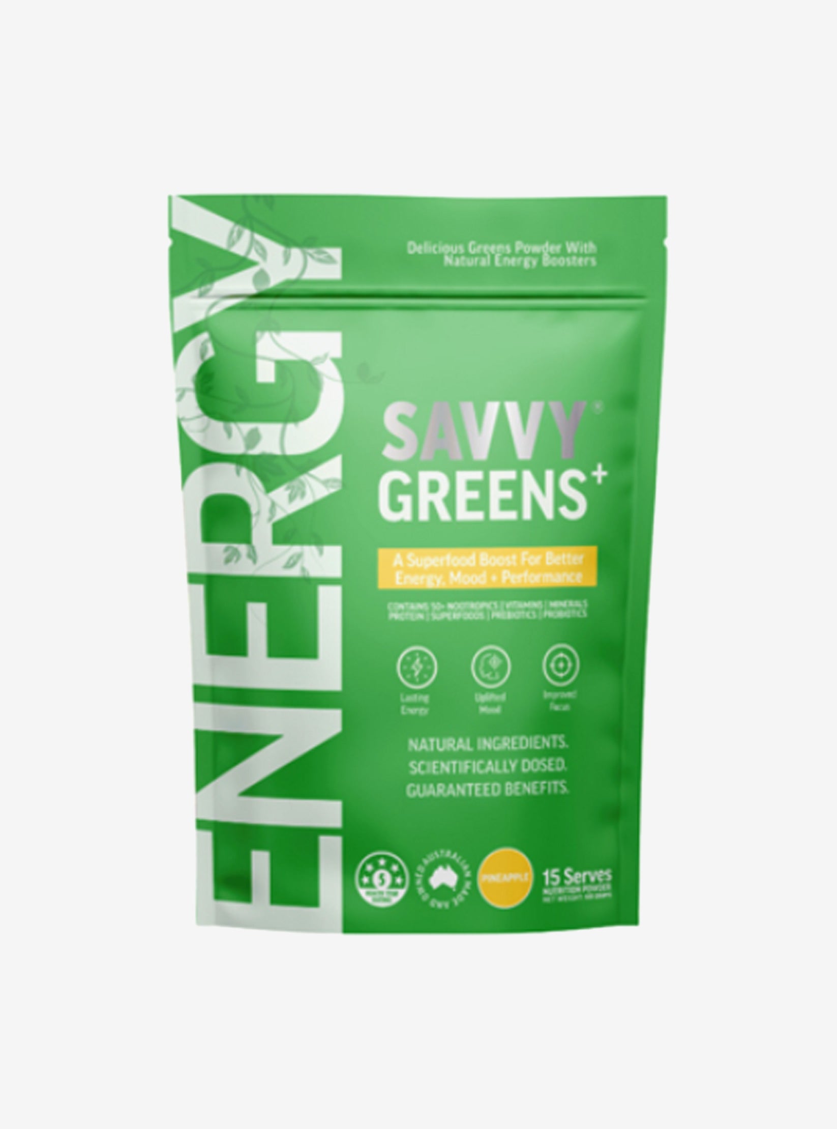 SAVVY GREENS+ ENERGY 100g pouch