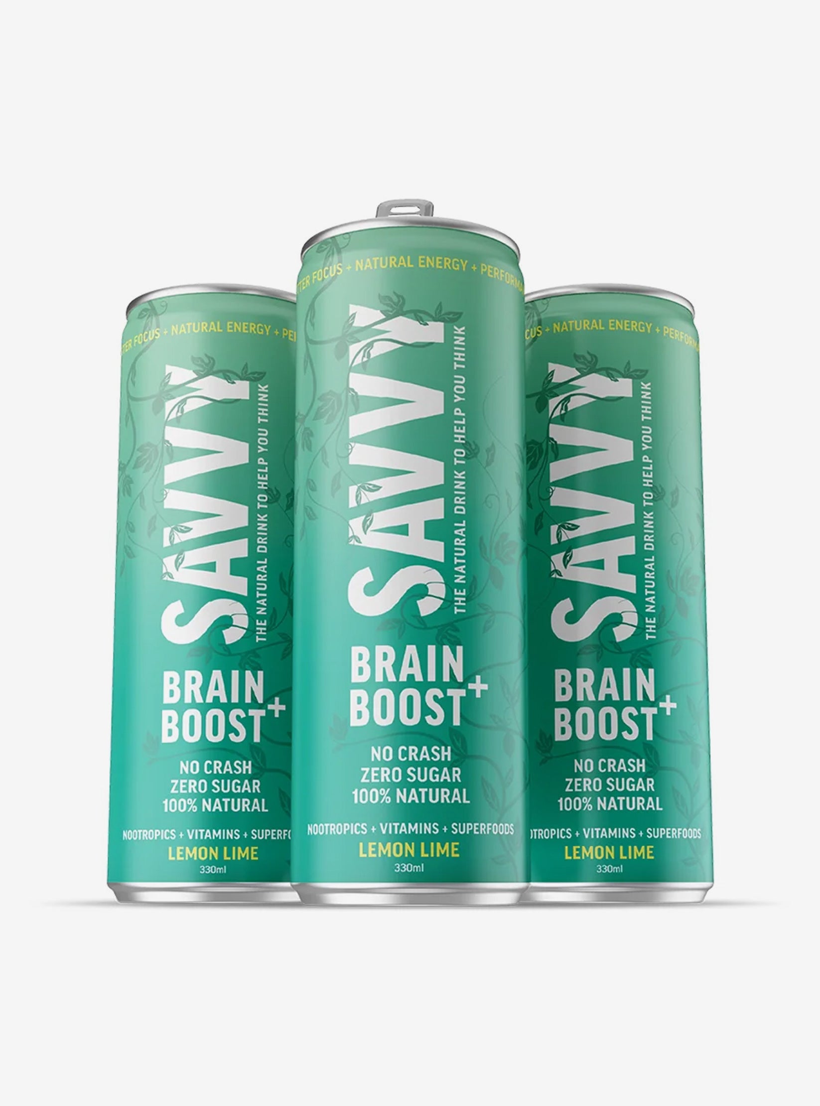 Savvy Brain Boost Lemon Lime 330ml Box of 12